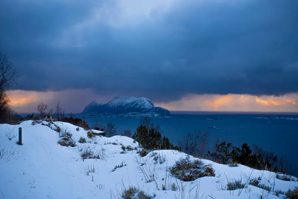 A colorfull storm during winter times in Alesund