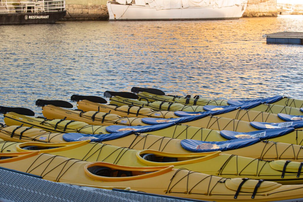 Kayak on the bay of Alesund